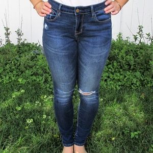 *SOLD* Old Navy Distressed Dark Mid Rise Jeans